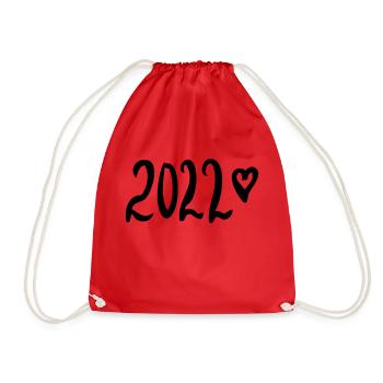 2022 - Happy New Year! - Drawstring Bag - red - Front