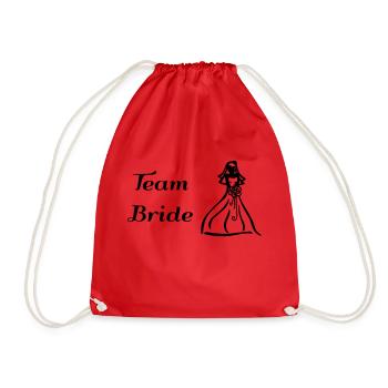 Team bride - Drawstring Bag - red - Front