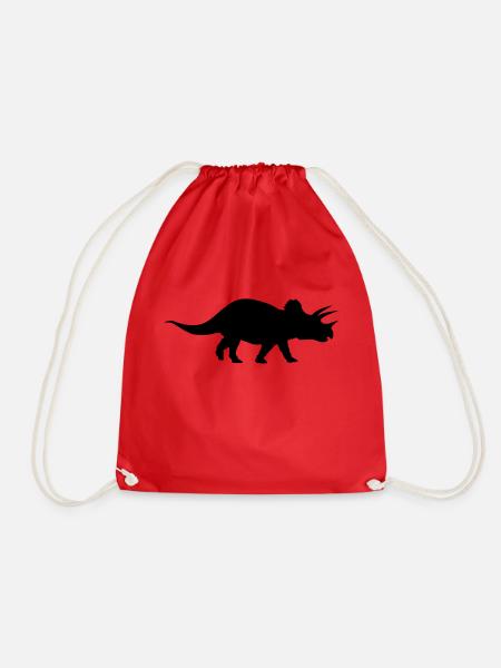 Triceratops - Drawstring Bag - red