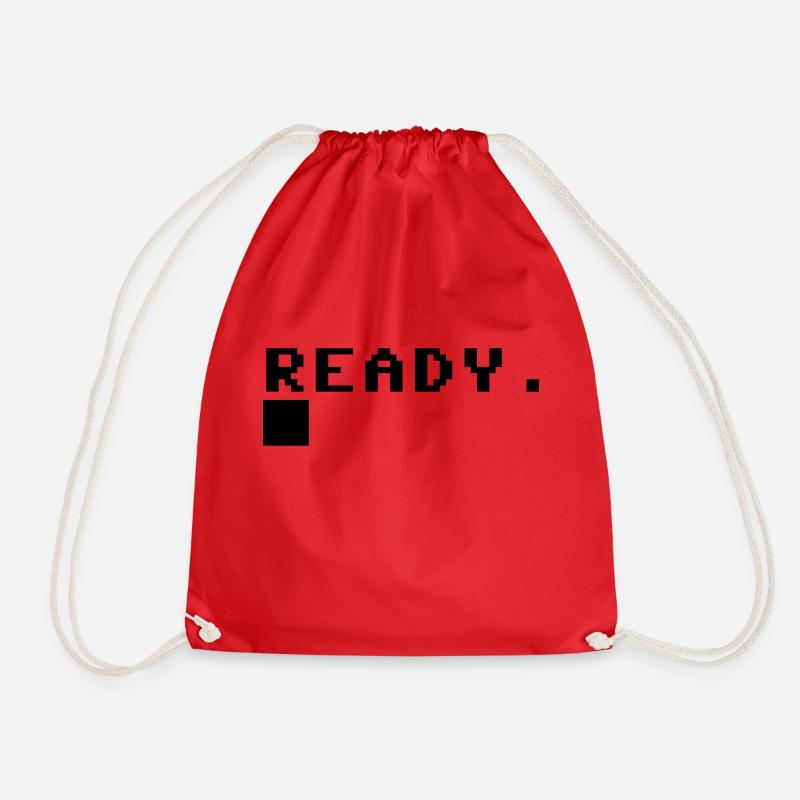 C64 Gamer Gift Idea Retro Computer - Drawstring Bag - red