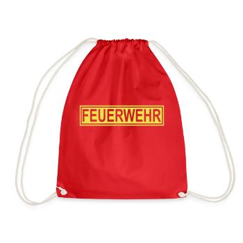 FEUERWEHR mit Rahmen - Freiwillige Feuerwehr FW02 - Turnbeutel - Rot - Vorne
