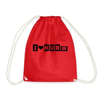 I LOVE KUBB - T-Shirt für KUBB-Spieler - Turnbeutel - Rot - Vorne