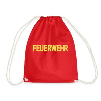 FEUERWEHR ohne Rahmen - Freiwillige Feuerwehr FW01 - Turnbeutel - Rot - Vorne
