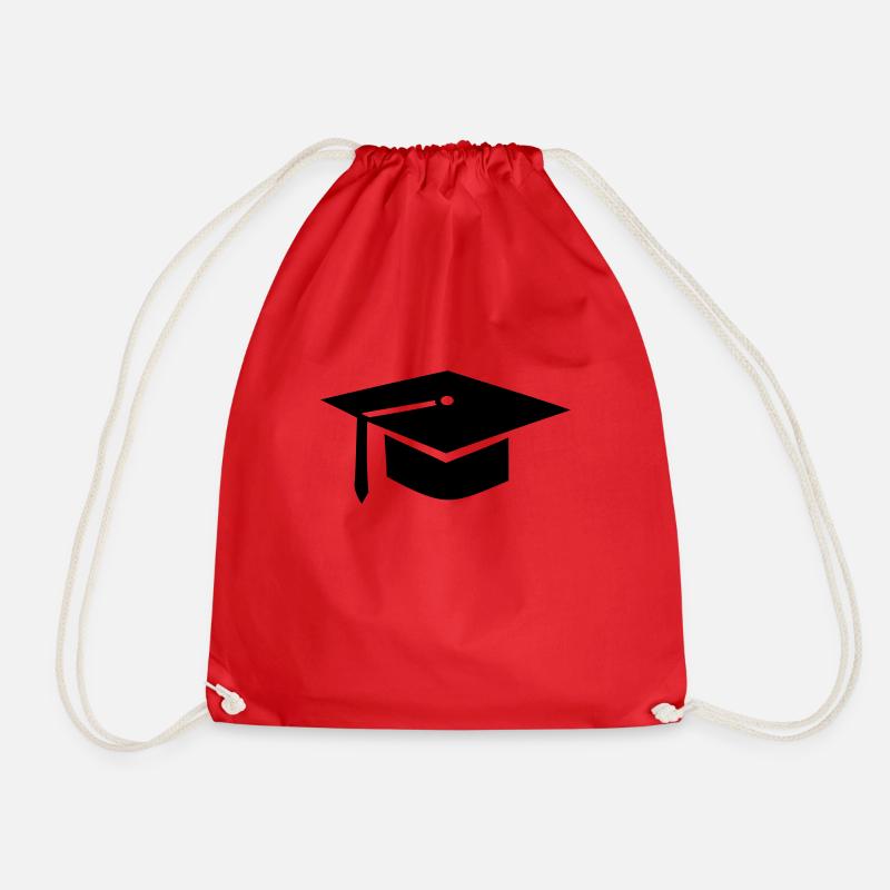 doktorhut uni abi barett doktorhut mortarboard - Turnbeutel - Rot