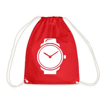 Uhr Smartwatch Stoppuhr Symbol Minimal Icon Vektor - Turnbeutel - Rot - Vorne