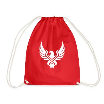 Adler Falke Symbol Wappen Piktogramm Vektor - Turnbeutel - Rot - Vorne