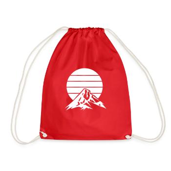 mountains mountains - Drawstring Bag - red - Front