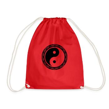 Yin Yang Lotus, Chinesisches Symbol, Tao, - Turnbeutel - Rot - Vorne