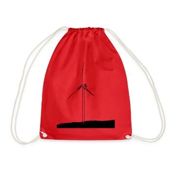 windmill - Drawstring Bag - red - Front