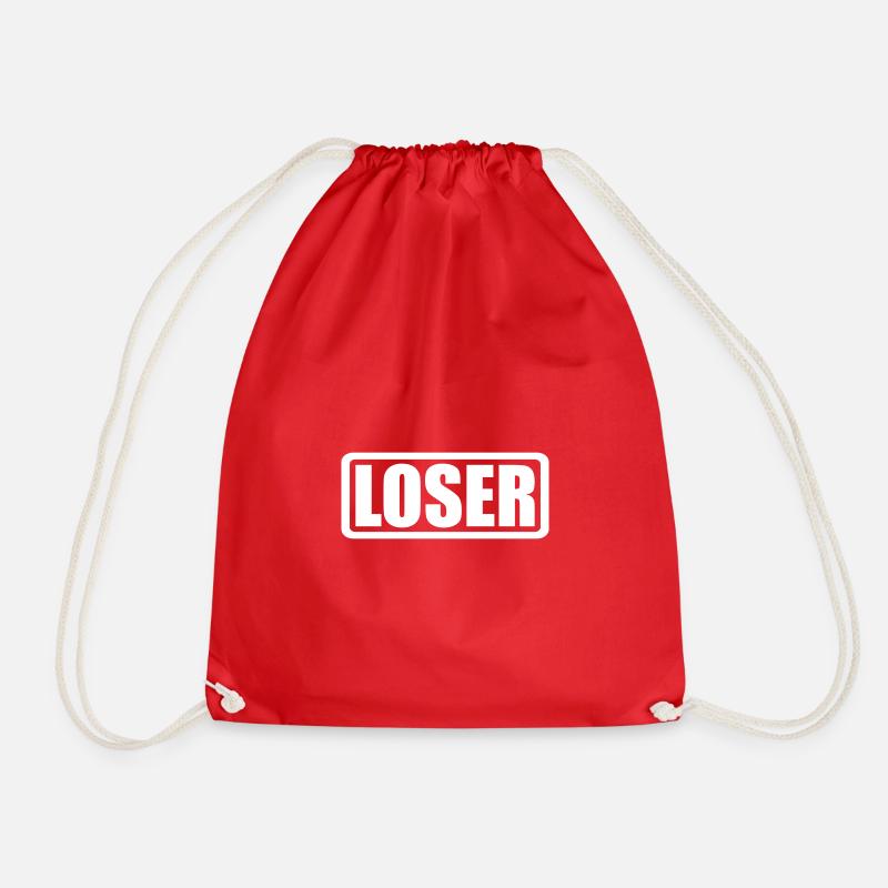 Loose logo with frame - Drawstring Bag - red