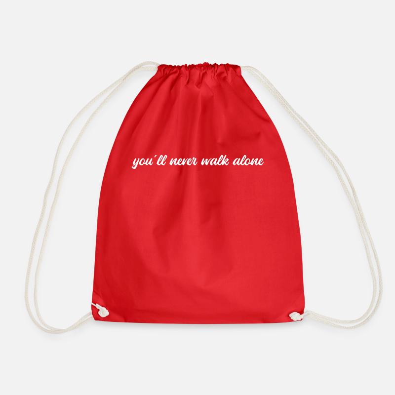 You'll never walk alone - Drawstring Bag - red