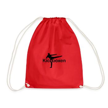Kickboxing fighter font in the middle - Drawstring Bag - red - Front