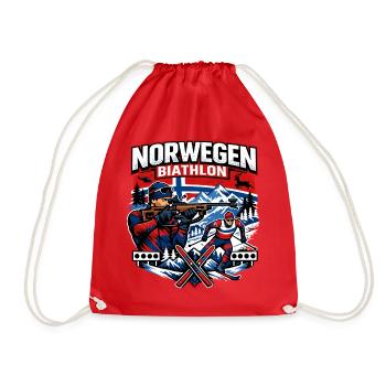 Cadeau des sports d’hiver de Biathlon en Norvège - Sac de sport léger - rouge - Devant