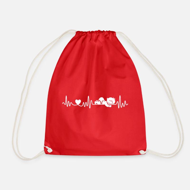 Bébé Heartbeat Grossesse Annonce de naissance - Sac de sport léger - rouge