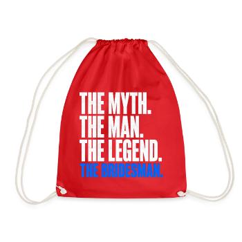 The Myth The Man The Legend The Bridesman - Drawstring Bag - red - Front
