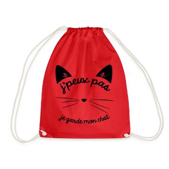 Je peux pas je garde mon chat - Sac de sport léger - rouge - Devant