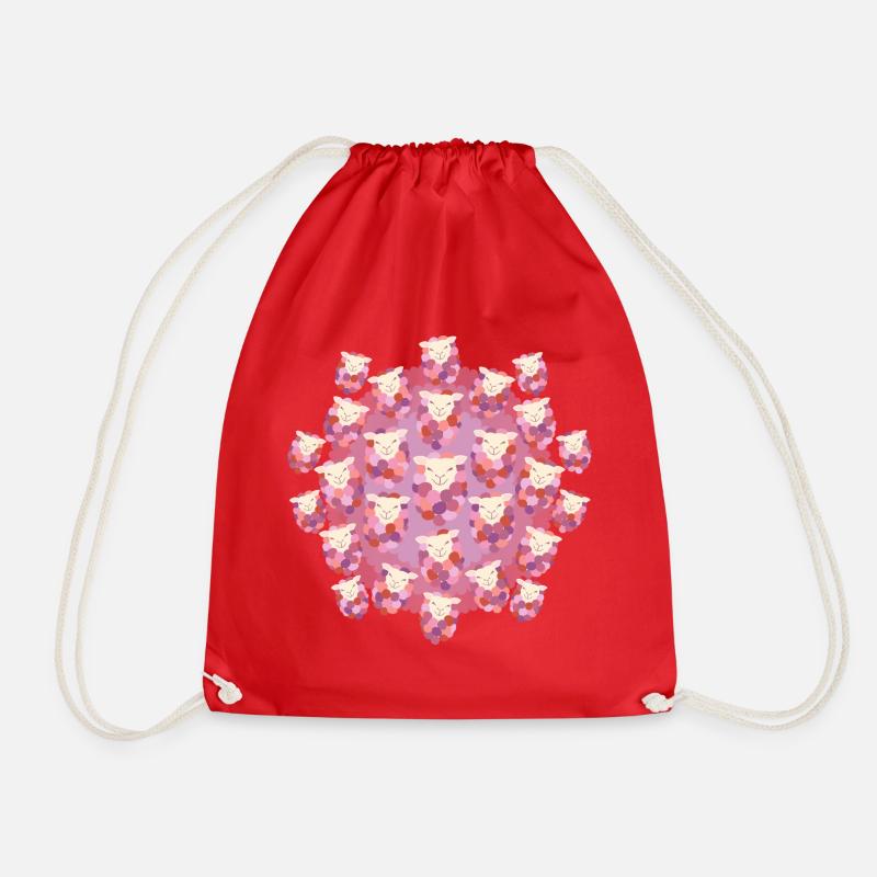 Counting Sheep Warm - Drawstring Bag - red