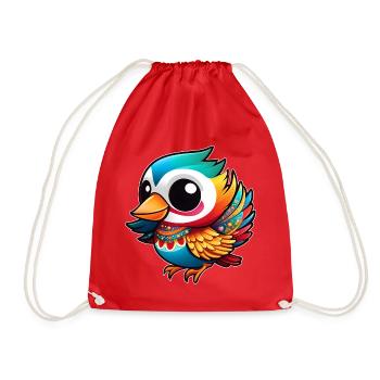 Mignon oiseau en fête - Sac de sport léger - rouge - Devant