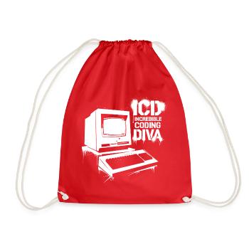 Expert in precise coding - Drawstring Bag - red - Front