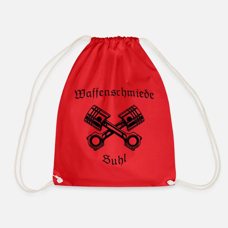 Waffenschmiede Suhl mit Kolben - Turnbeutel - Rot