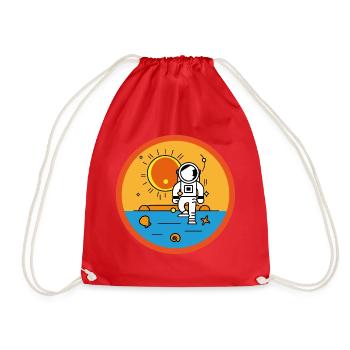 Astronaut am Strand in der Sonne - Turnbeutel - Rot - Vorne