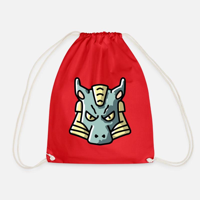 Finter looking dragon - Drawstring Bag - red