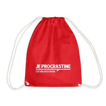 Je procrastine c'est mon super pouvoir - Sac de sport léger - rouge - Devant