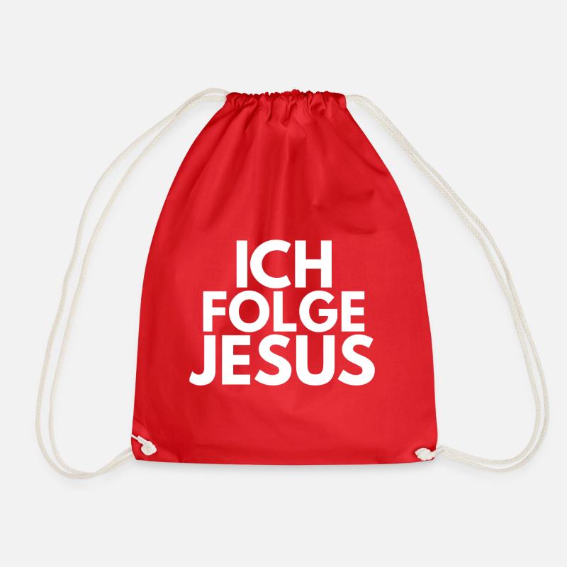 Ich folge Jesus - Turnbeutel - Rot