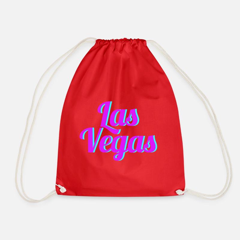 LAS VEGAS - Drawstring Bag - red