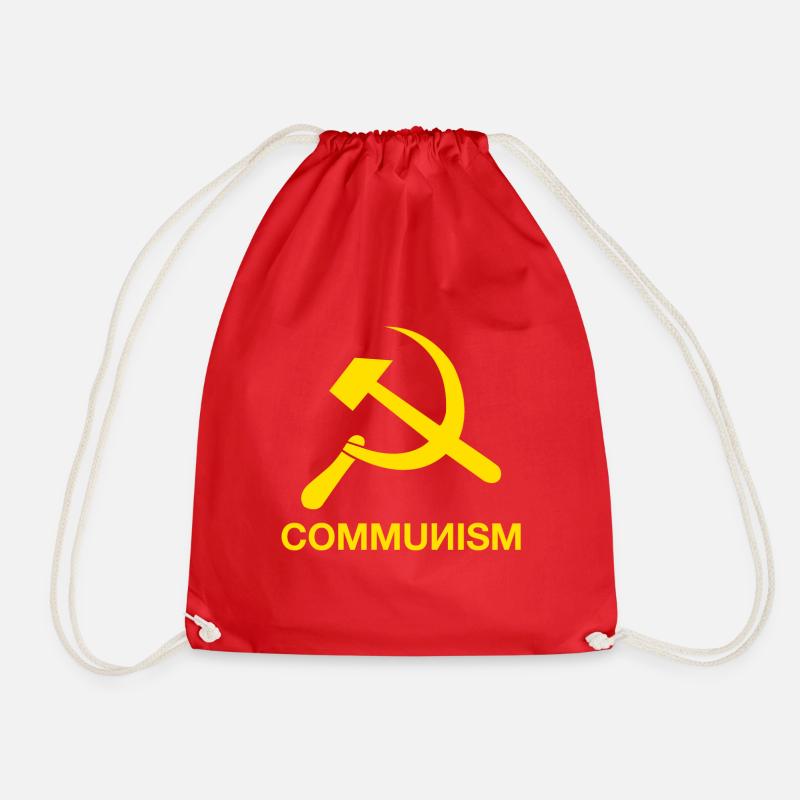 Communist Soviet USSR Russia - Drawstring Bag - red