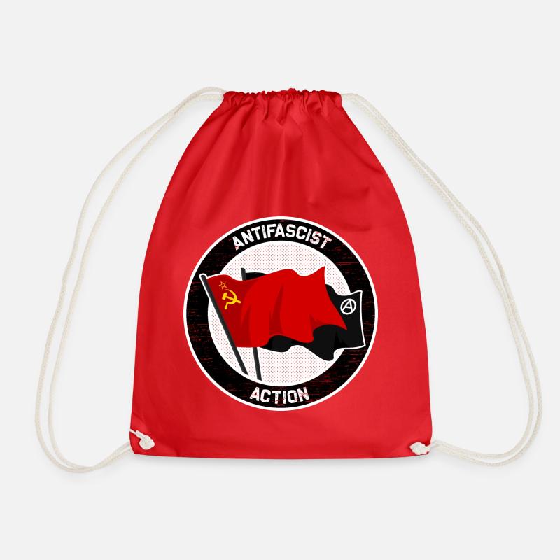 Antifascist Action - Drawstring Bag - red