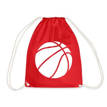 Logo de basket-ball blanc - Sac de sport léger - rouge - Devant