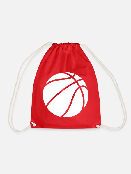 Basketball logo white - Drawstring Bag - red