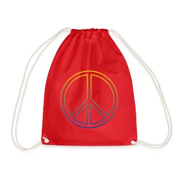 World Peace Symbol Welt Frieden Ukraine Russland - Turnbeutel - Rot - Vorne