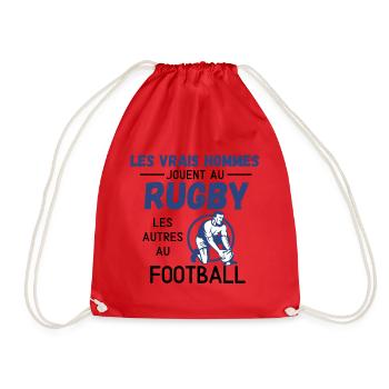 Les vrais hommes jouent au rugby - Sac de sport léger - rouge - Devant