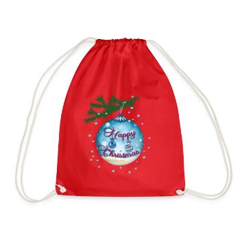 Blue Bauble - Drawstring Bag - red - Front