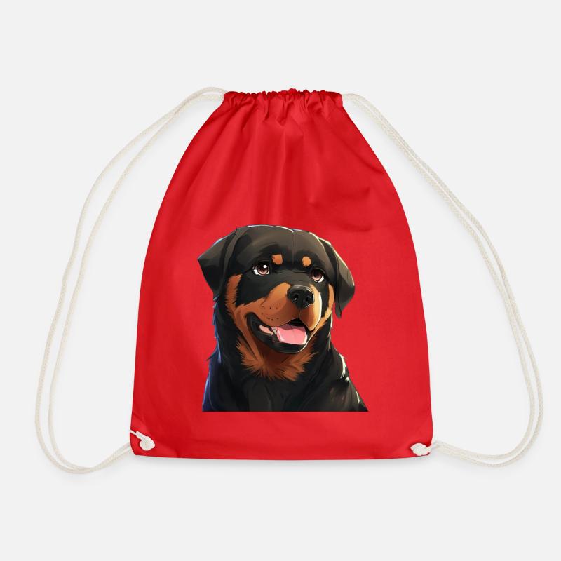 Rottweiler - Drawstring Bag - red