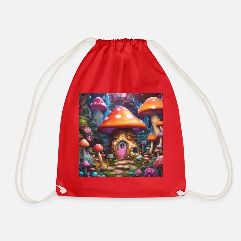 Shroom life - Drawstring Bag - red