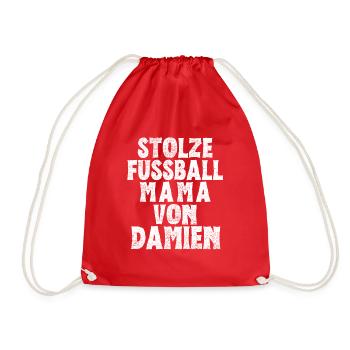 Stolze Fussball Mama von Damien - Turnbeutel - Rot - Vorne