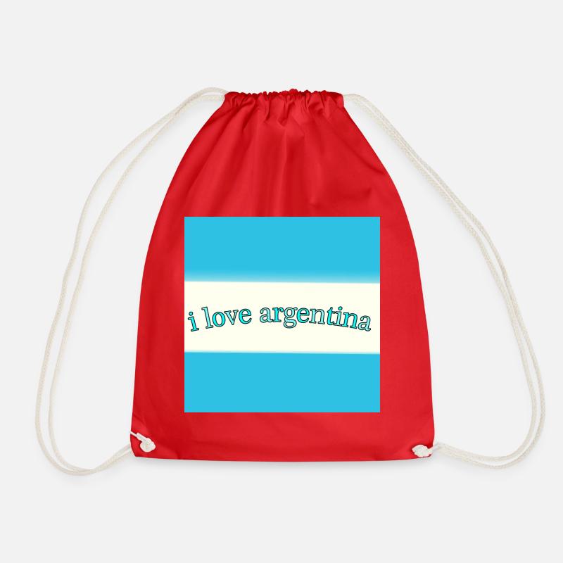 i love argentina - Drawstring Bag - red