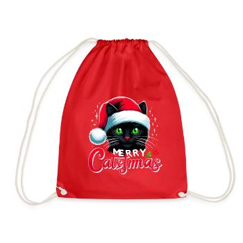 Chat Noël Joyeux | T-shirt Catstmas - Sac de sport léger - rouge - Devant