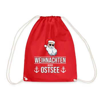Weihnachten an der Ostsee - Turnbeutel - Rot - Vorne