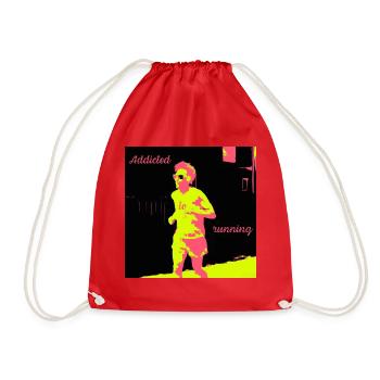 Jogger, man addicted to running - Drawstring Bag - red - Front