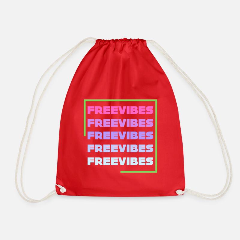 Free Vibes - Drawstring Bag - red