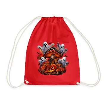 Spüre das Geheimnis der Halloween-Nacht! - Turnbeutel - Rot - Vorne