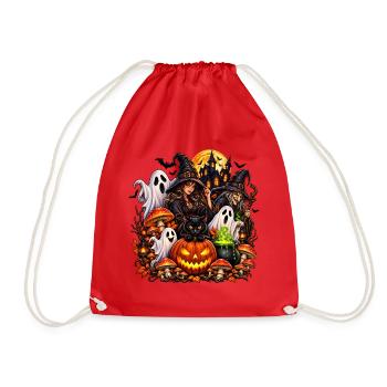 Magische Halloween Hexen & Geist - Turnbeutel - Rot - Vorne