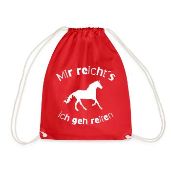 Mir reicht´s ich geh reiten Spruch - Turnbeutel - Rot - Vorne