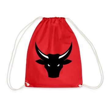 Bull / Taurus / Ox / Bull Head (2C) - Drawstring Bag - red - Front
