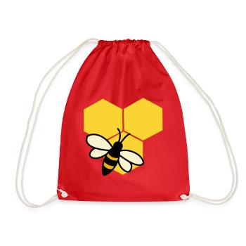 Abeille sur un nid d'abeille - Sac de sport léger - rouge - Devant