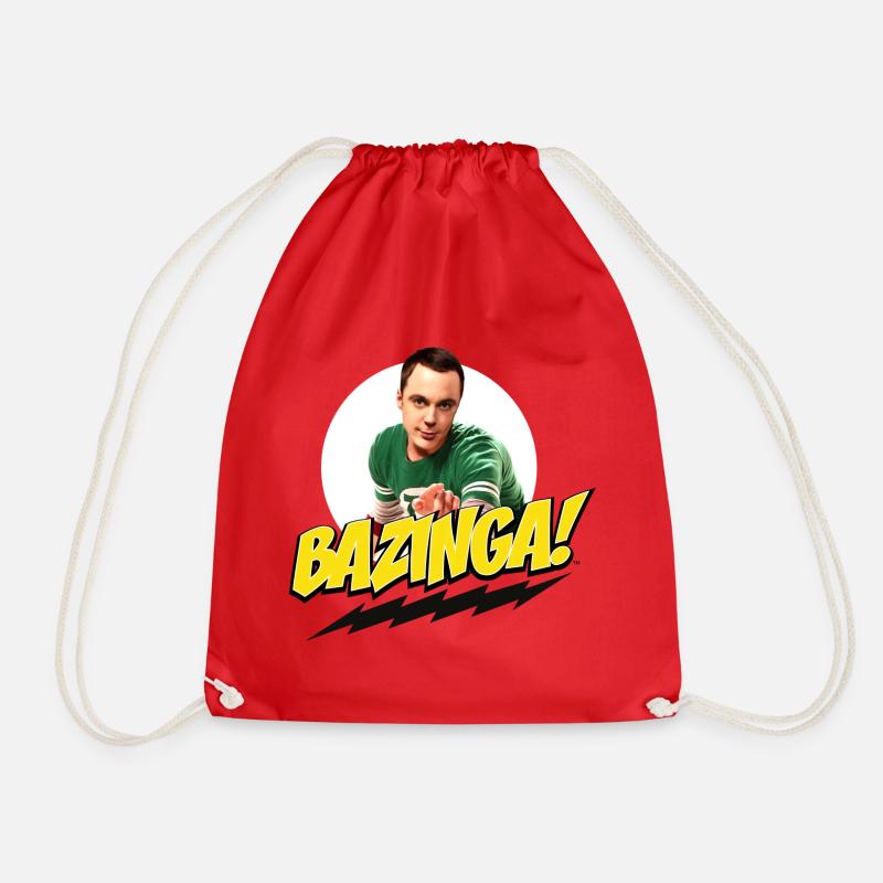 The Big Bang Theory Sheldon Bazinga - Drawstring Bag - red